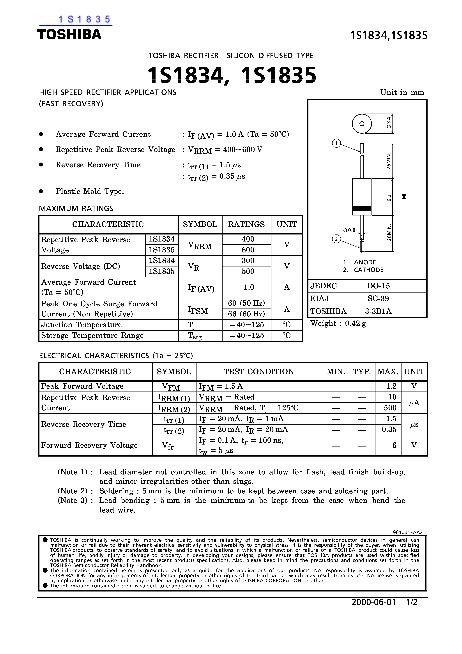 1S1835數(shù)據(jù)手冊(cè)封面