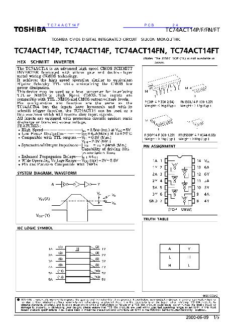 TC74ACT14F数据手册封面