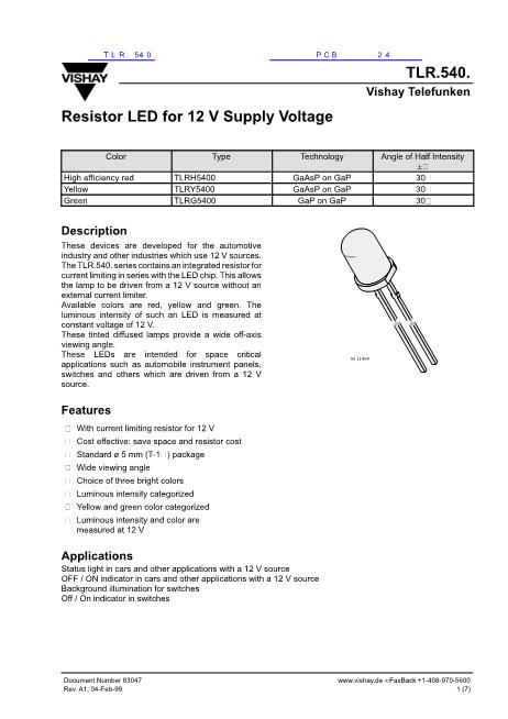 TLR.540.數(shù)據(jù)手冊封面
