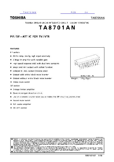 TA8701AN数据手册封面