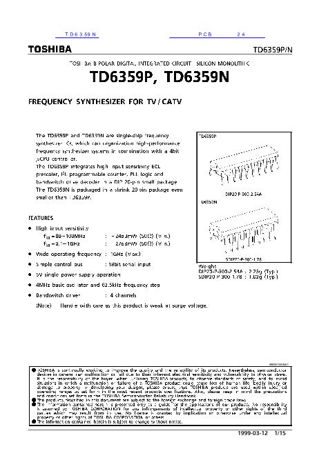 TD6359N数据手册封面