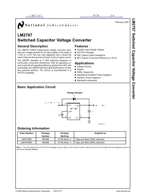 LM2767數(shù)據(jù)手冊封面