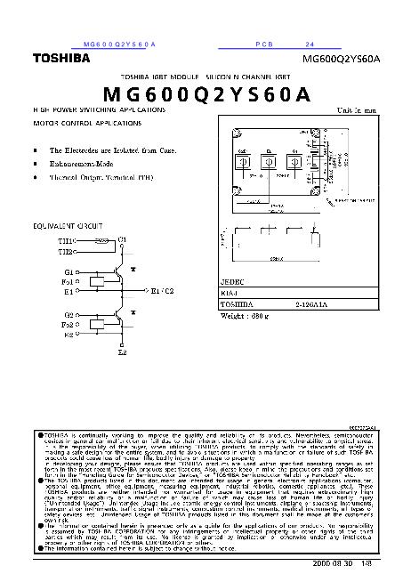 MG600Q2Y560A數(shù)據(jù)手冊封面