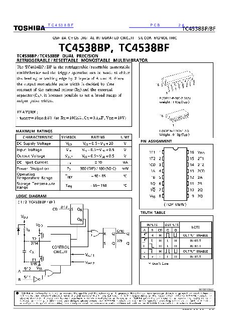 TC4538BF数据手册封面