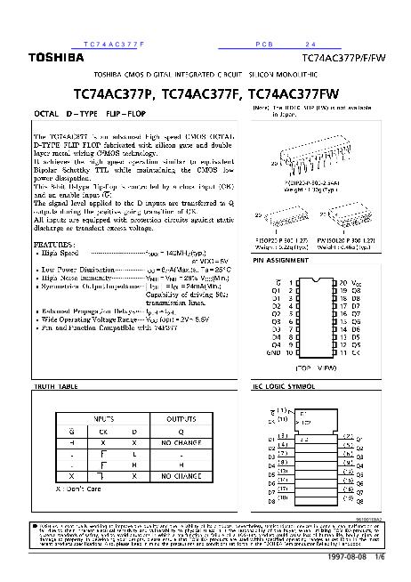 TC74AC377F数据手册封面
