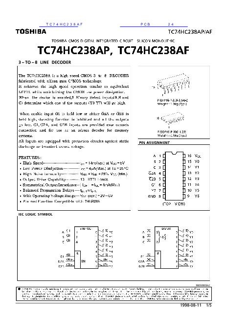 TC74HC238AF数据手册封面