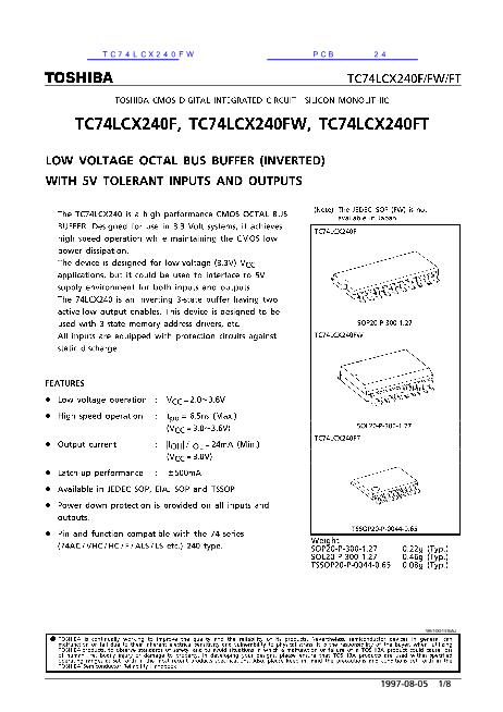 TC74LCX240F数据手册封面