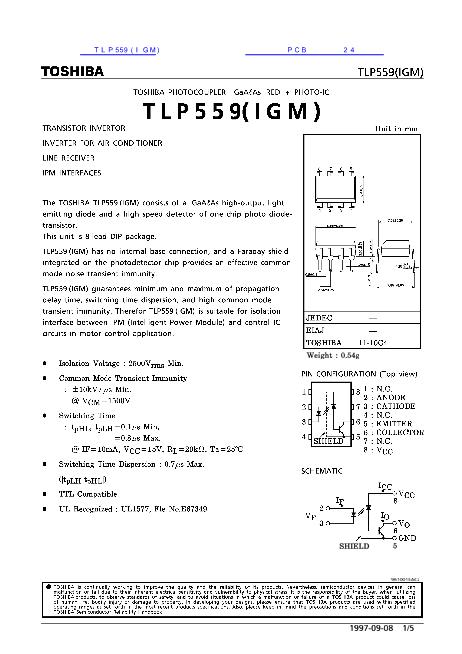TLP559(IGM)数据手册封面