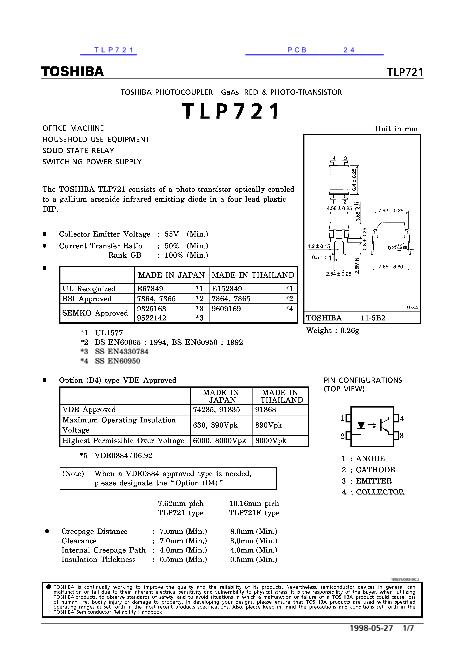 TLP721数据手册封面