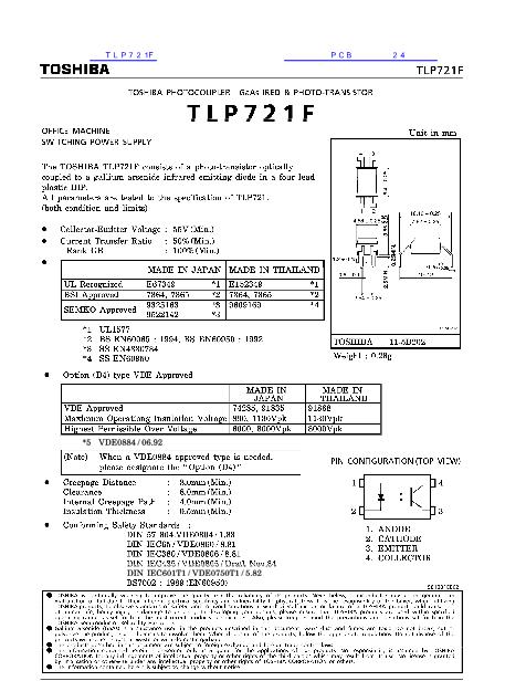 TLP721F数据手册封面