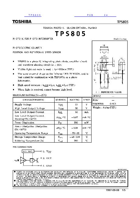 TPS805數(shù)據(jù)手冊封面
