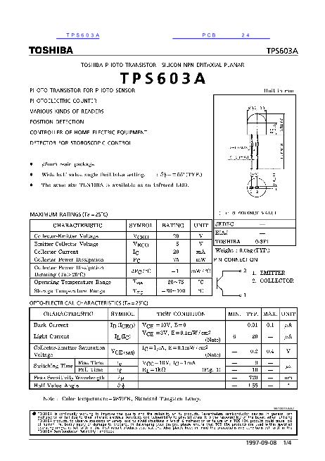 TPS603A数据手册封面