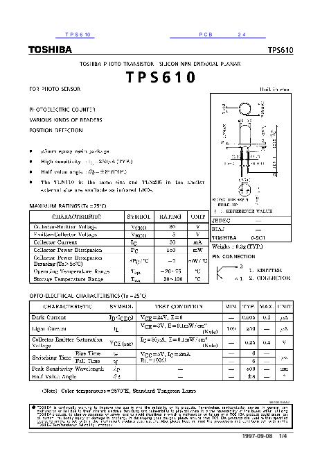 TPS610数据手册封面