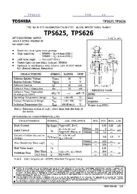TPS625数据手册封面