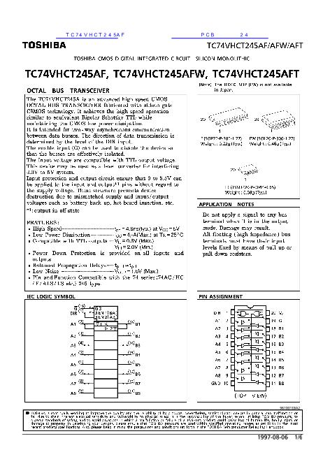 TC74VHCT245AF数据手册封面