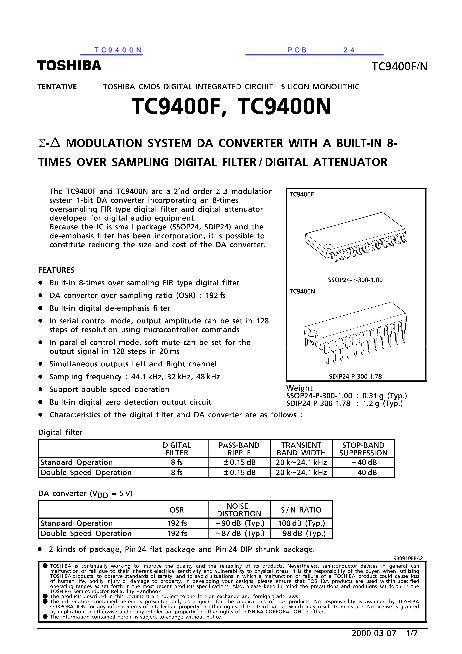 TC9400F数据手册封面
