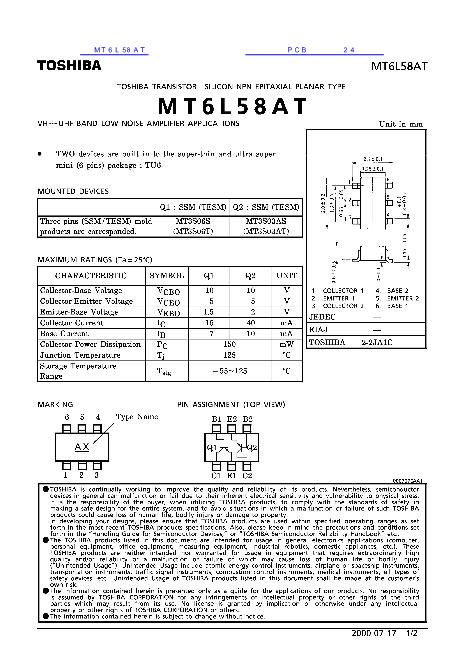MT6L58AT数据手册封面