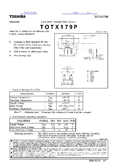 TOTX179P数据手册封面