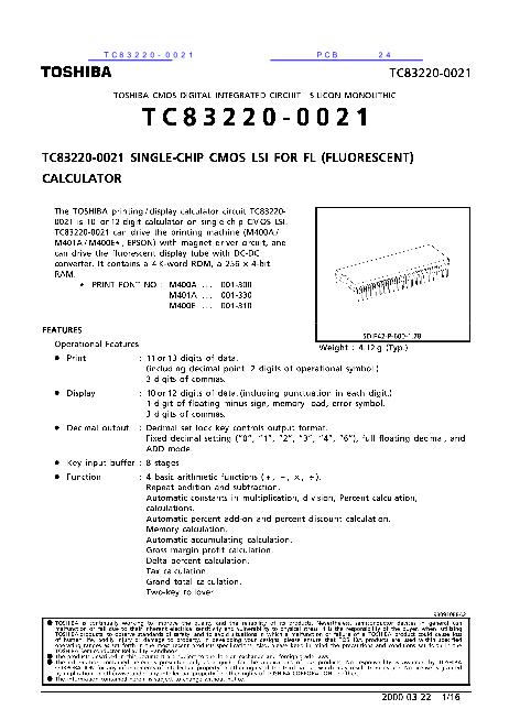 TC83220-0021數(shù)據(jù)手冊(cè)封面