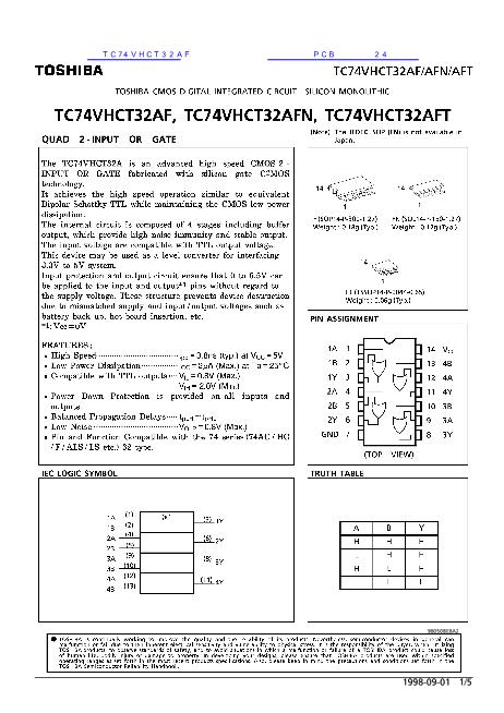 TC74VHCT32AF数据手册封面