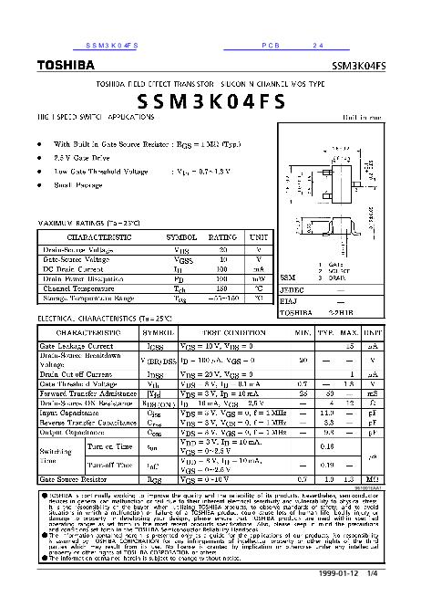 SSM3K04FS数据手册封面