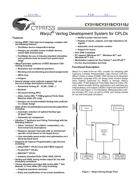 CY3110數(shù)據(jù)手冊封面