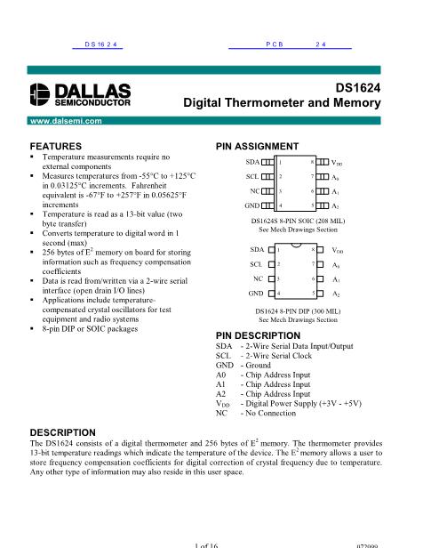 DS1624数据手册封面