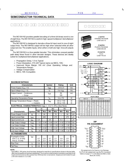 MC10H162數(shù)據(jù)手冊(cè)封面