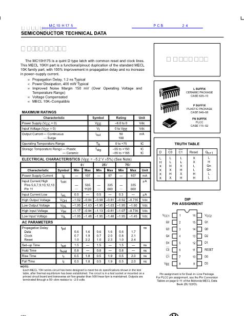 MC10H175數(shù)據(jù)手冊封面