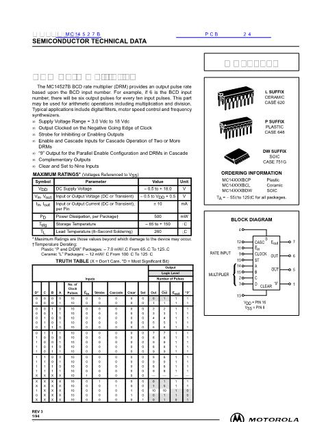 MC14527B數(shù)據(jù)手冊封面