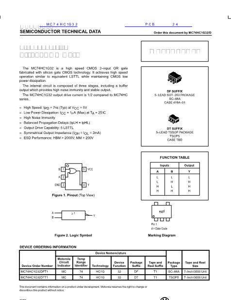 MC74HC1G32数据手册封面
