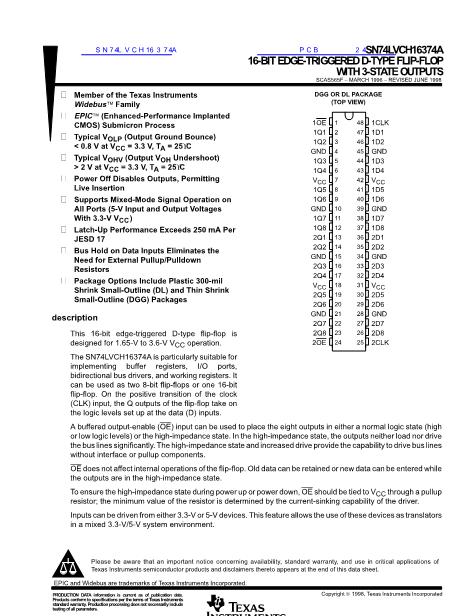 SN74LVCH16374A數(shù)據(jù)手冊封面
