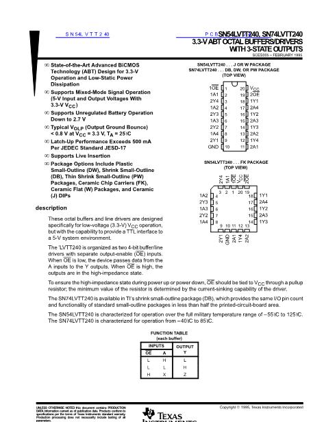 SN54LVTT240數(shù)據(jù)手冊(cè)封面