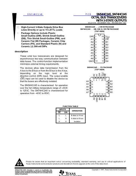 SN54HC245數(shù)據(jù)手冊(cè)封面