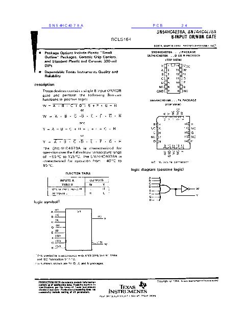 SN54HC4078A數(shù)據(jù)手冊封面