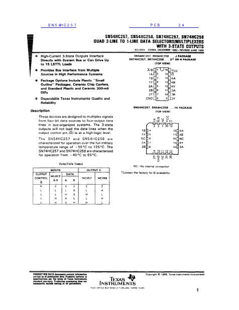 SN54HC257數(shù)據(jù)手冊(cè)封面