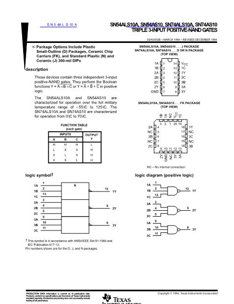 SN54ALS10A數(shù)據(jù)手冊(cè)封面