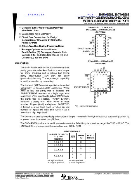 SN54AS286數(shù)據(jù)手冊(cè)封面