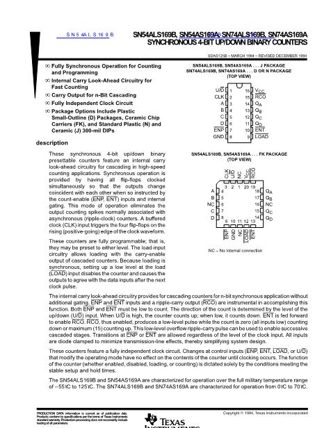 SN54ALS169B數(shù)據(jù)手冊(cè)封面