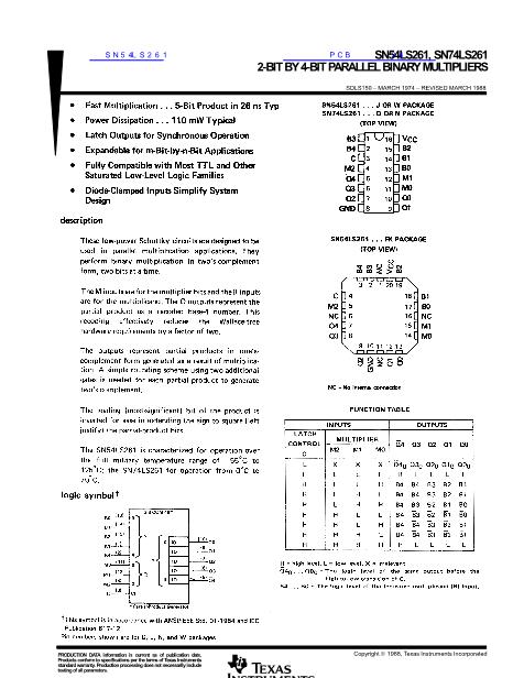SN54LS261數(shù)據(jù)手冊(cè)封面