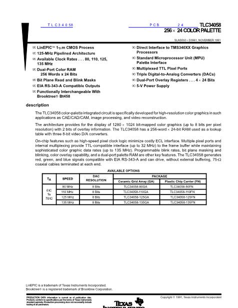TLC34058數(shù)據(jù)手冊(cè)封面
