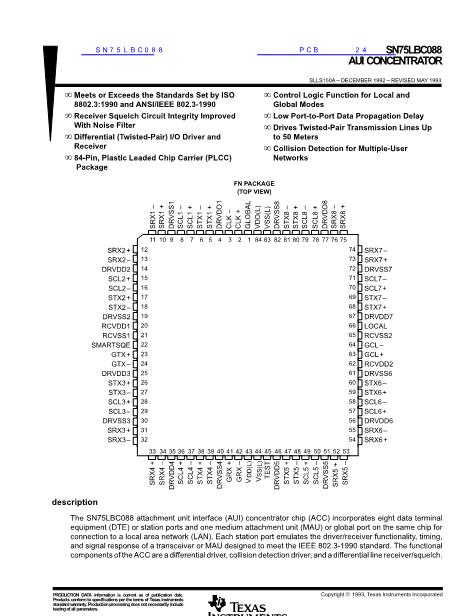 SN75LBC088數(shù)據(jù)手冊封面