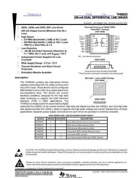 THS6022數(shù)據(jù)手冊(cè)封面