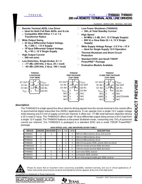 THS6042數(shù)據(jù)手冊封面