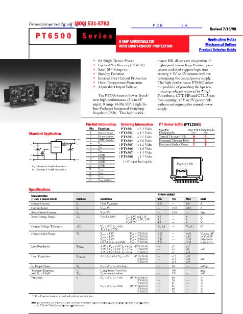 P T 6 5 0 0數(shù)據(jù)手冊封面