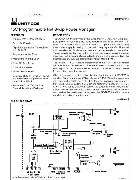 UCC39151數(shù)據(jù)手冊封面