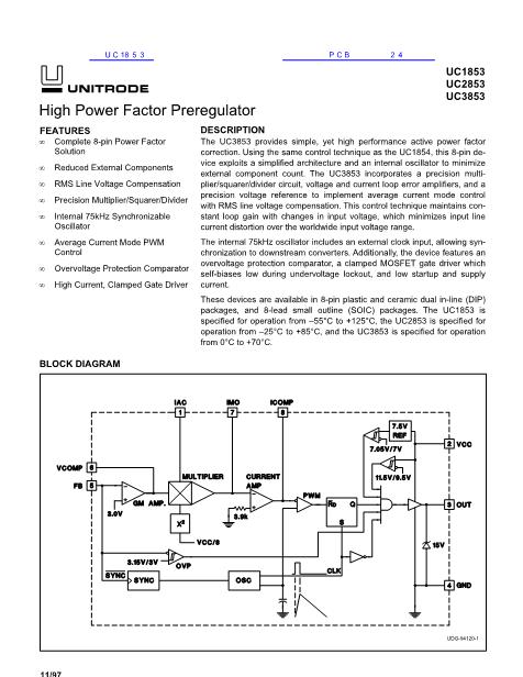 UC1853數(shù)據(jù)手冊封面