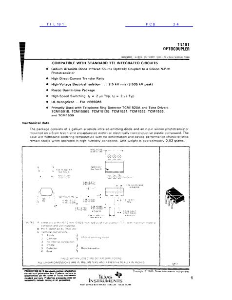 TIL181數(shù)據(jù)手冊封面