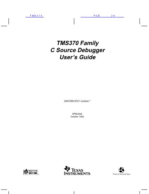 TMS370数据手册封面