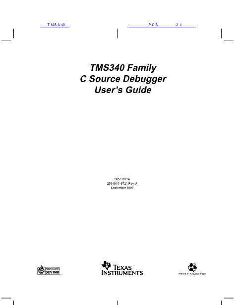TMS340数据手册封面